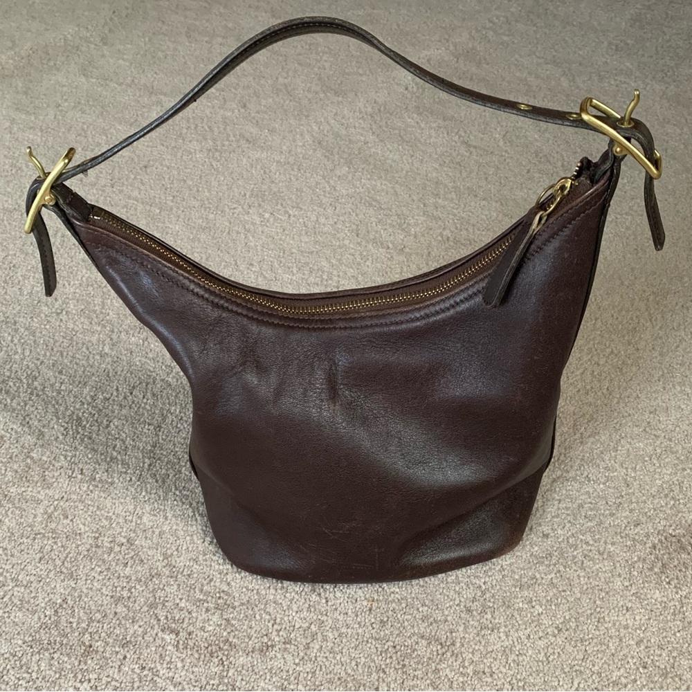 Coach Legacy Brown Leather Hobo Bag with Brass Hardware